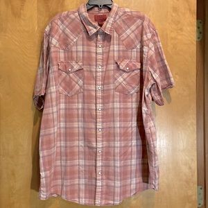 FOUNDRY SUPPLY CO PLAID SHORT SLEEVE BUTTON DOWN SHIRT~TEENS SIZE 2XL ⚾️